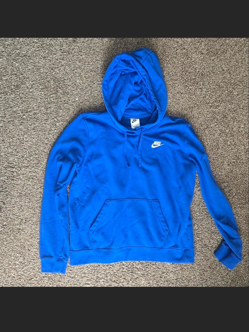 Nike Blue Hooded Pullover with White Swoosh